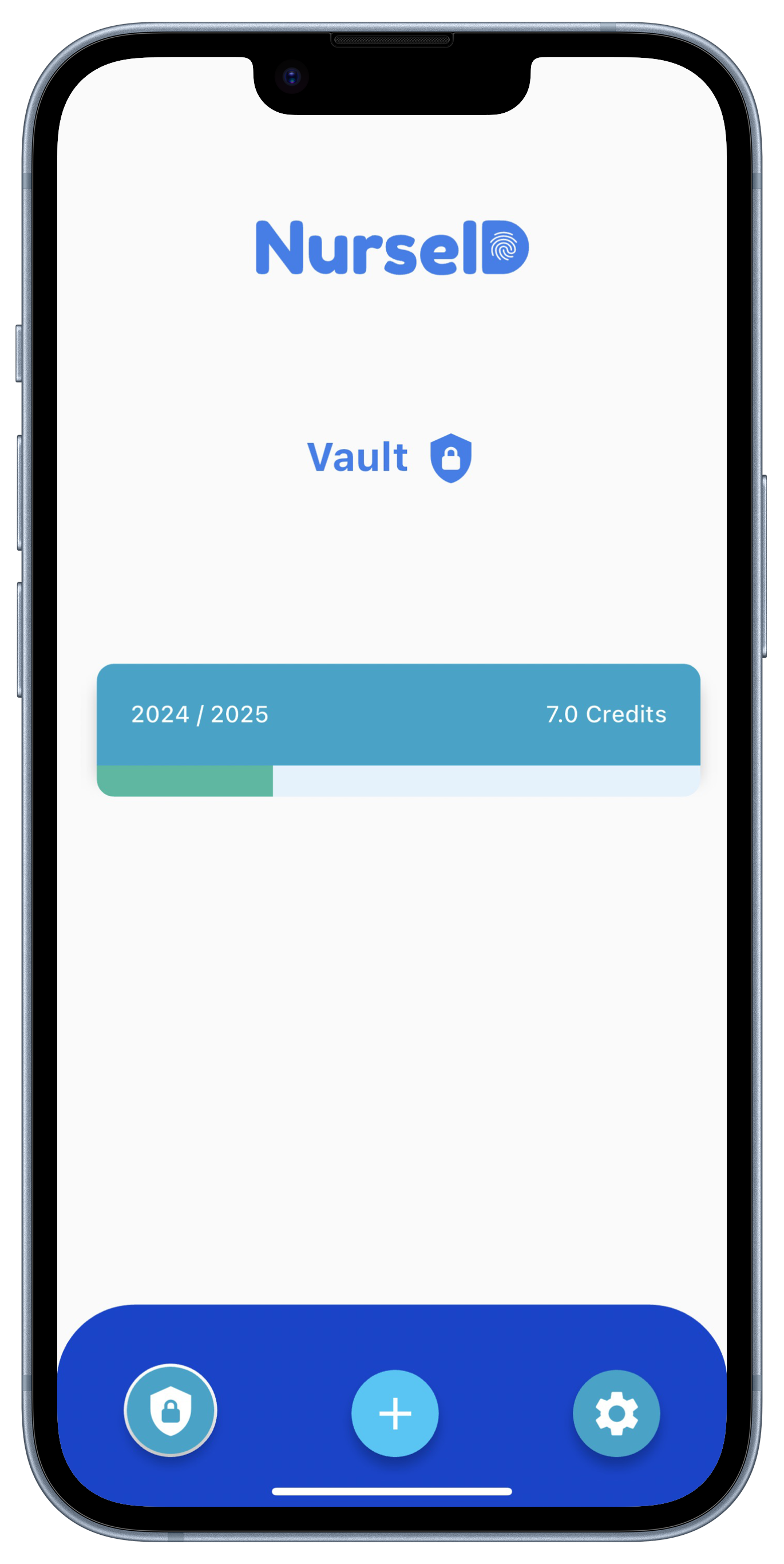 Screenshot of NurseID Application showcasing the ability to view and add CEUs